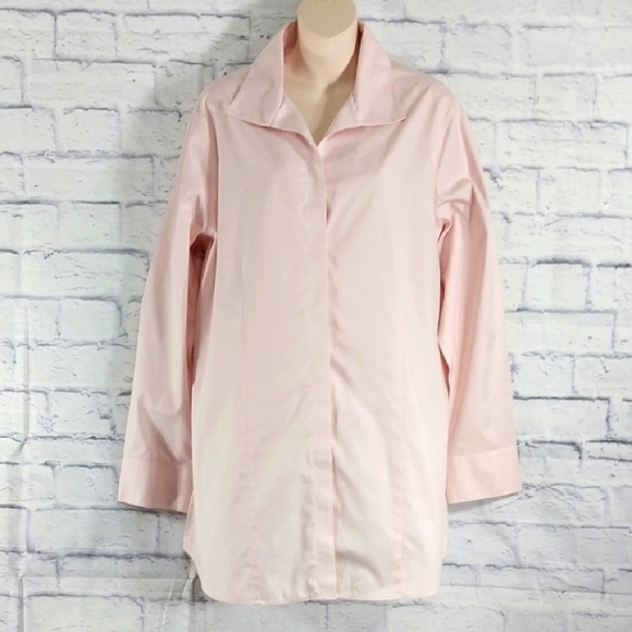 Chico's Tops - 🎟️BOGO FREE🎟️ Chico's Top Long Sleeve Pink Hidden Buttons Cotton Sz 3 (XL)